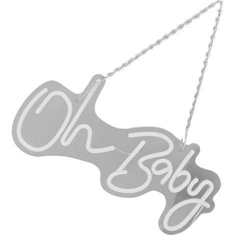 Enseigne lumineuse néon « Oh Baby » en acrylique, alimentée par USB, décoration murale lumineuse néon pour bar, mariage, fête, anniversaire, baby shower, lumière chaude (1/5)