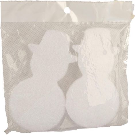 Set di 2 ciondoli a forma di pupazzo di neve in schiuma, bianchi, altezza 12,5 cm. (1/2)