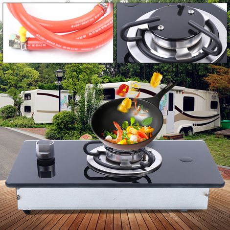 Plaque de cuisson gaz 1 brûleur pour bateau caravane camping-car vitre trempée (1/5)