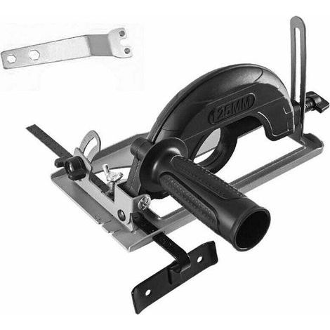 Supporto di posizionamento per smerigliatrice angolare, macchina da taglio per ristrutturazioni, base per scanalatura, set da 2 pezzi, angolo regolabile da 0 a 45° e profondità di taglio da 0 a 40 mm. (1/4)