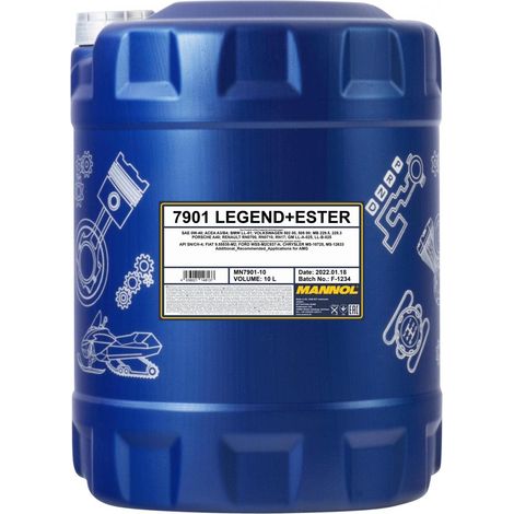 Huile moteur LEGEND+ESTER 0W-40 Huile synthétique ACEA A3/B4 API CH-4 API SN 10 L Compatible avec VW Golf 7 3/5 portes 5G1, BQ1, BE1, BE2 Golf 4 3/5 portes 1J1 Golf 5 3/5 portes 1K1, BMW (1/5)