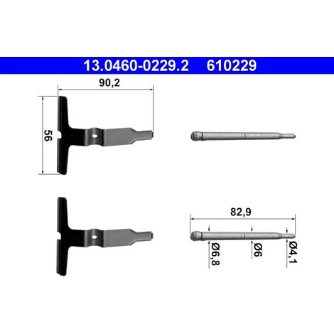 Kit d'accessoires, plaquette de frein à disque ATE 13.0460-0229.2 MERCEDES-BENZ