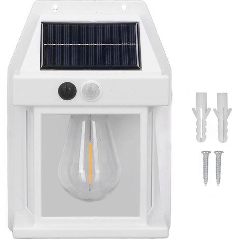 Eosnow Solar Wolfram Wandleuchte Outdoor -Sensor Wechselwirkungslampe Außenleuchten montieren IP65 wasserdichtes Weiß