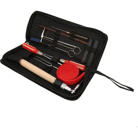 Jeu de 13 outils d'accordage piano, tournevis, clé, marteau, coffret rangement, entretien maintenance, kit complet pour technicien et passionné. (1/5)