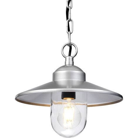 Elstead Klampenborg - Lanterna a Catena da Soffitto da Esterno 1 Luce Argento IP44, E27 (1/5)