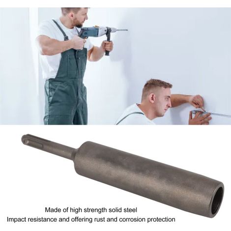Mandrin de Perçage pour Tiges de Mise à la Terre, Adaptateur Lourd SDS Plus pour Barres 5/8" (20mm) et 3/4", en Acier Solide avec Poignée Ronde, Livré en Boîtier - 1 Pièce (1/4)