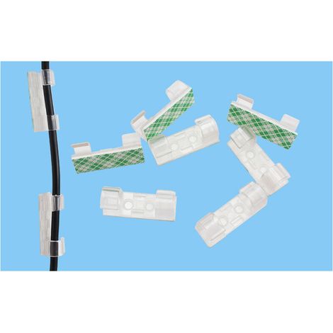 100PCS Clips Câbles Adhésifs Rangement de Câbles Fixation Auto Collant, Gestion de Câble Support Organiseur de Fils Electriques pour TV/Chargeur/Voiture/PC/Bureau/Maison, Transparent (1/5)