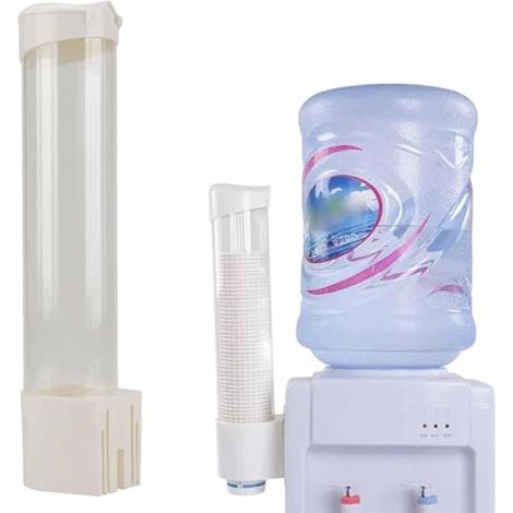 Porte-gobelets en plastique, distributeur de gobelets en papier, distributeur de gobelets à bouton unique, ABS, couvercle, pour la cuisine, la maison, le bureau, contient 60 à 80 gobelets, par défaut (1/4)