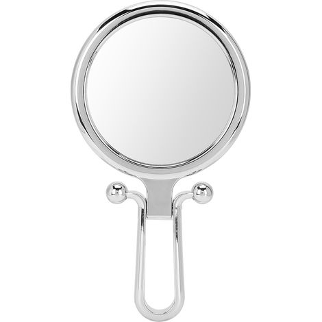 Doppelseitiger Kosmetikspiegel, 5-fache Vergrößerung, faltbar und verstellbar (Silber) (1/5)