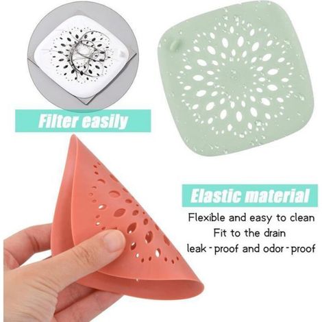 Filtre À Cheveux - En Silicone Souple - Pour Évier Douche Baignoire Lavabo - 4 Pièces (1/4)