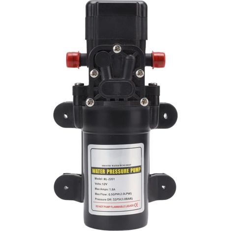 Pompa dell'acqua a membrana autoadescante, pompa a membrana a pressione per acqua dolce per camper, roulotte, imbarcazioni, pompa dell'acqua rotativa industriale ad alta pressione (RL 2201 12V) (1/5)