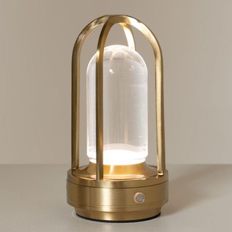Lampe à Poser Loop en Métal Doré et Verre 18x9cm (1/5)