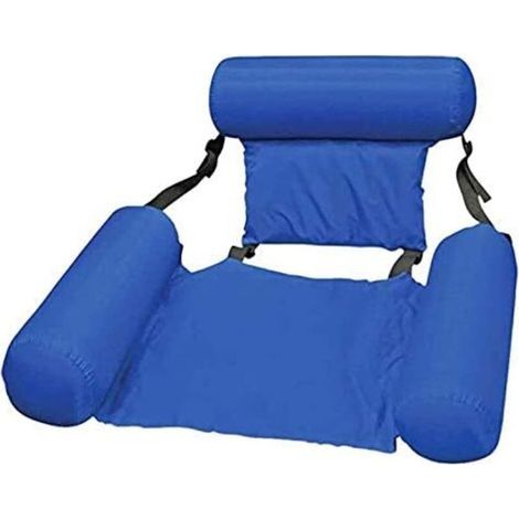 Hamac de Piscine Fauteuil Inclinable Flottant Chaise Gonflable de Piscine Hamac d'eau Flottant Pliable hamac Flottant inclinable pour Adulte - Bleu-Fei Yu (1/5)