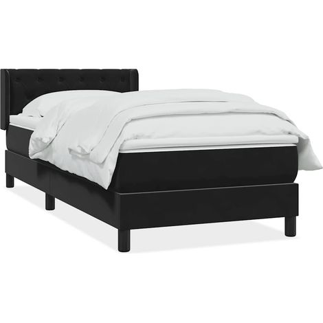 Boxspringbett mit Matratze Schwarz 80x220 cm Samt