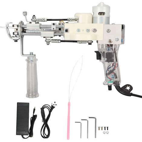 Pistolet à tapis électrique 2 en 1 DIY 40 points/seconde, machine de touffetage avec poignée réglable à 360°, prise UK 100-240V (1/5)