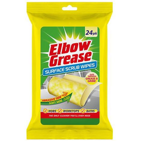Elbow Surface Scrub Wipes 24 Pack - Abrasive Cleaning Wipes fo...