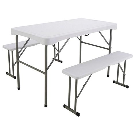SET DE PIQUE-NIQUE PLIANT EN POLYÉTHYLÈNE - 112X62X71