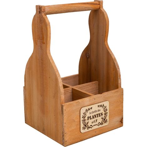 Cesta Macetero de madera marrón 18x18x10/30 (1/5)