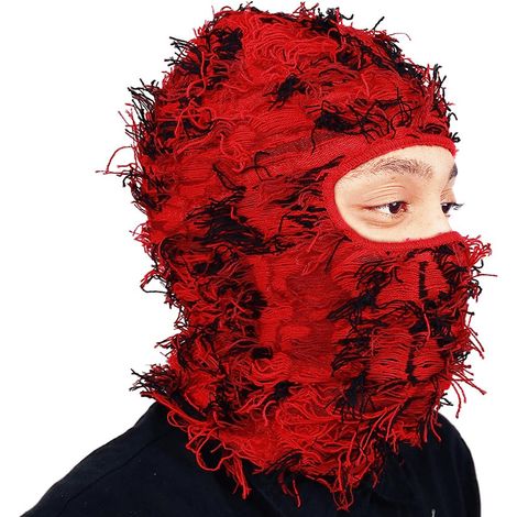 Cagoule de ski effet usé pour hommes et femmes - Cagoule tricotée effet usé, coupe-vent, masque intégral pour temps froid (1/5)