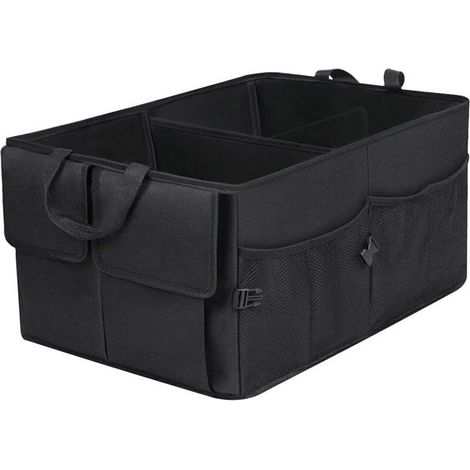 Organisateur de coffre de voiture, sac de rangement pliable pour coffre de voiture avec bac de rangement portable réglable et support de voiture, étanche (1/5)