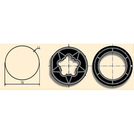 Jeu d'adaptation moteur pour LT 50 tube ø 70 x 1,5 clippage dur somfy (1/3)