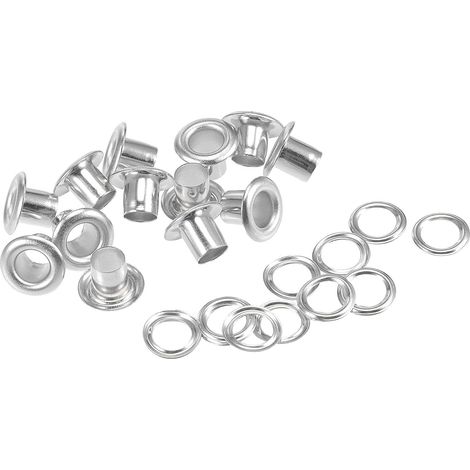 Œillets Avec Rondelles Trousse Alliage 10x5x7mm Argenté 200pcs (1/5)