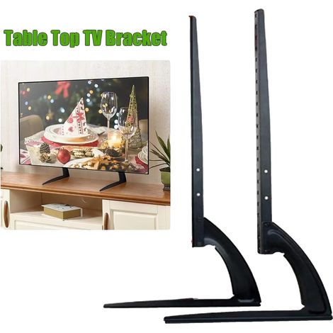 Meuble TV, Hauteur Réglable, Compatible avec les TV de 30 à 70 Pouces, noir (1/2)