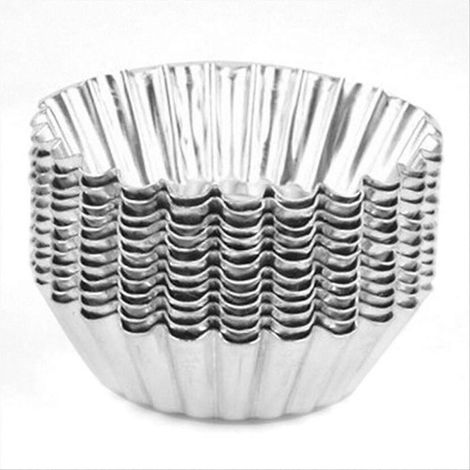 80 silberne Aluminium-Eierkuchenformen (1/5)