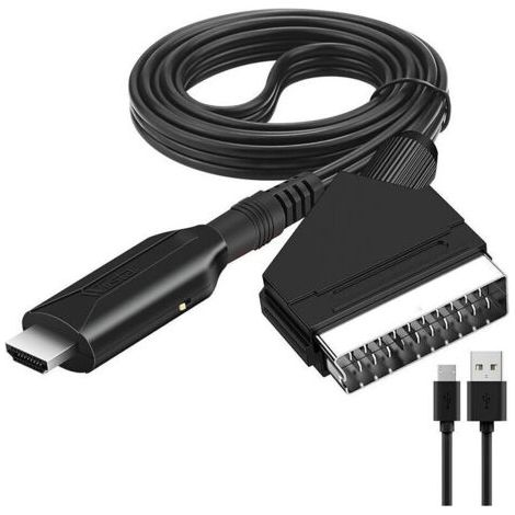 Convertisseur Péritel vers HDMI, Convertisseur Péritel HDMI Câble, Adaptateur Péritel vers HDMI pour TV, Scart to HDMI, pour Full HD TV 720P/1080P
