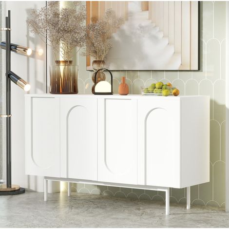 Sideboard Weiß aus MDF mit 4 Türen und verstellbaren Einlegeböden (1/5)