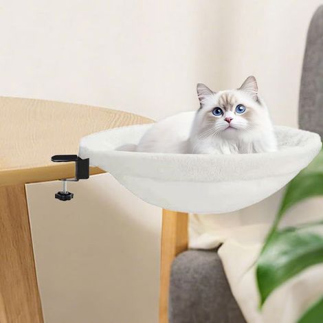 Lit pour chat pour bureau - Hamac doux - Lit pour chat - Lavable - Hamac pour le bureau à domicile - 40 x 40 cm - Charge maximale : 20 kg (1/5)