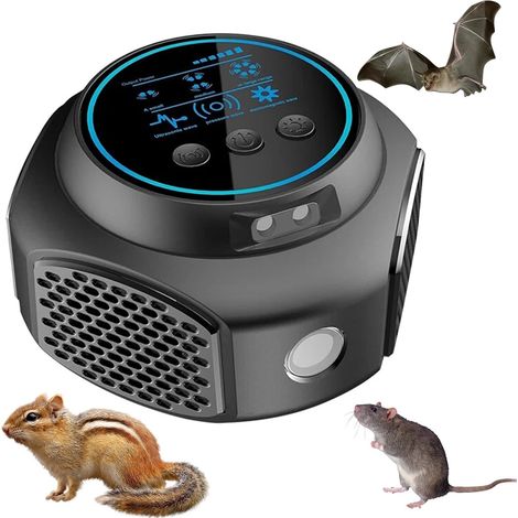 Ultraschall-Mäuse- und Rattenabwehrgerät, Ultraschall-Nagetierabwehrgerät mit LED-Beleuchtung für den Heimgebrauch, Nagetierabwehrmittel zur Abwehr von Ratten, Ameisen und Insekten (1/5)