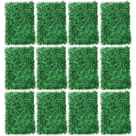 12X Künstliche Buchsbaum Für Terrasse Garten Wand Gehwege Grass Sichtschutz Grün Dekor 60x40cm(Gewöhnliche) (1/5)
