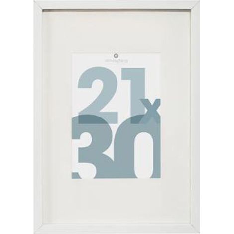 Cadre Photo en Verre "Manu" 21x30cm Blanc