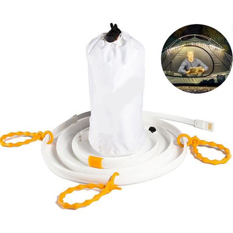 Corde lumineuse LED pour camping randonnée éclairage sécurité portable guirlande LED tente extérieur (1/5)