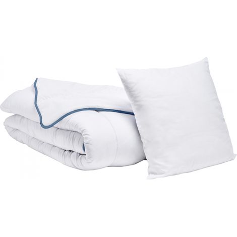 Pack 1 personne Couette tempérée 140x200cm + 1 Oreiller 60x60cm (1/2)