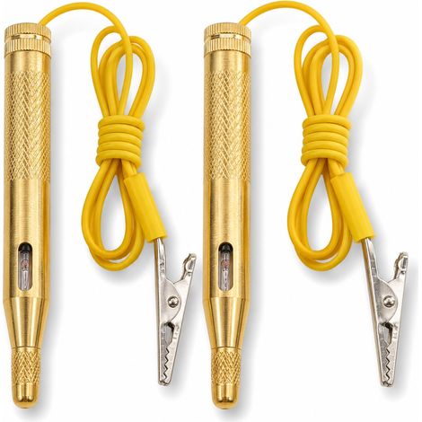 2 Testeur De Circuit Électrique Voiture, Stylo Diagnostic Électrique, Testeur Batterie, Testeurs De Tension Automobile 6V/12V/24V, Fusibles Et Relais Pour Voiture, Camion, Moto Et Utilitaires, Or (1/5)