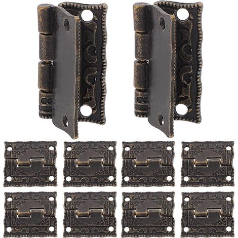 10 Charnières Antiques en Acier Inoxydable Noir pour Boîtes à Bijoux et Petits Meubles, Installation Rapide, Design Raffiné et Élégant, Dimensions 26x23 Mm (1/5)