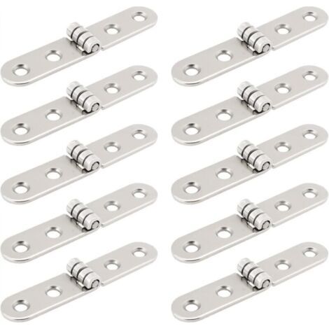 20 charnières pliantes à 180 degrés 76 x 15 mm Distance entre les trous 15 mm Charnières à sangle robustes adaptées