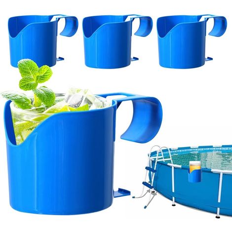 4 Pièces Porte-gobelets De Piscine, Porte Gobelet Piscine Hors Sol, Porte-Gobelet De Piscine, Accessoires Piscine Hors Sol, Porte-Boissons Détachable pour Boissons, Téléphones Portables, Clés (1/5)