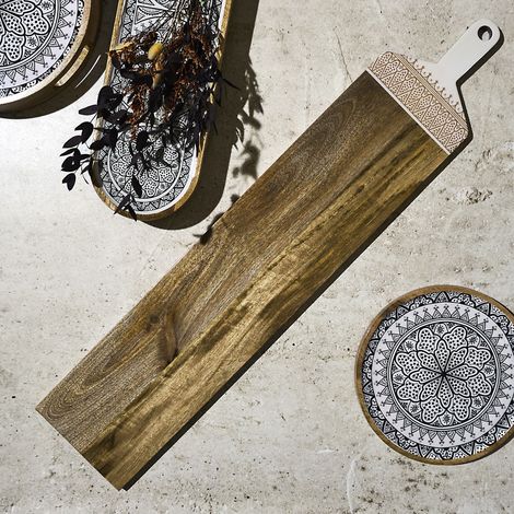 Planche De Présentation - Home Deco Factory - Dune Terra - Bois De Manguier - Marron Et Beige