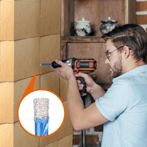 Foret Diamant, Foret Diamant Carrelage, Foret Gres Cerame Forêt Carrelage,avec 5,6,8,10,12 mm, Meche Metal pour Carrelage de 6mm, Meche Carrelage pour Céramique Verre Granit Marbr (1/4)