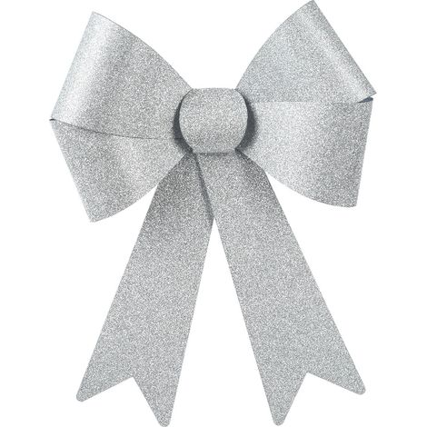 Weihnachtsschleife silberglänzend Höhe 29 cm Breite 21 cm - Kunststoff (1/2)