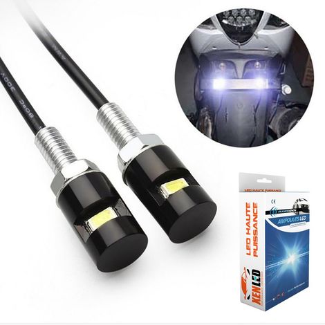 Pack de 2 éclairages LED Moto plaque d'immatriculation Universel - 12V (1/5)