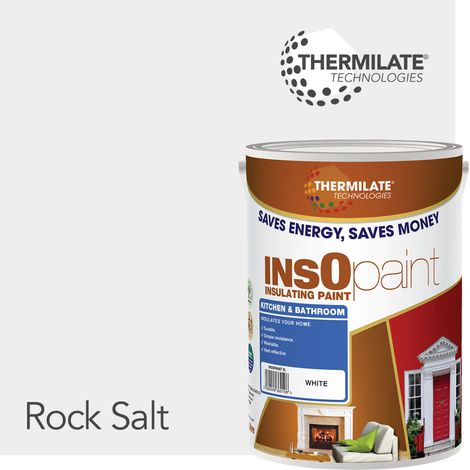 InsOpaint Kitchen & Bathroom Paint - Best Anti-Mould Protection, Insulating Walls & Ceilings - Rock Salt - 5L