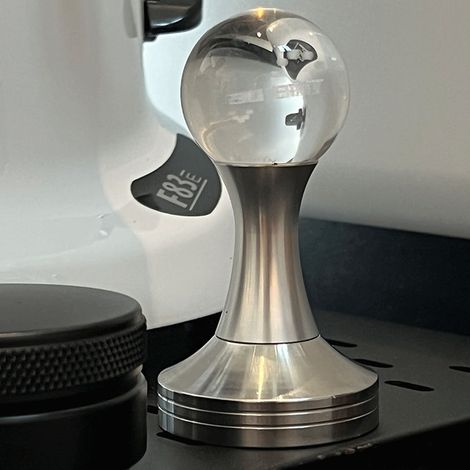 Pilon à café en acier inoxydable de qualité alimentaire, boule de cristal, marteau à café moulu pour la cuisine, pilier argenté 58 mm/2,3 pouces (1/5)