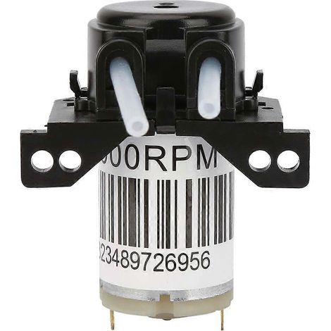 6V Miniatur-Schallschutz-Peristaltikpumpe Titration Gleichstrom-Selbstansaugpumpe (Rechtwinklig Schwarz)
