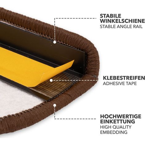 Stufenmatten Alto Braun 23,5 x 65 cm Halbrund (1/5)