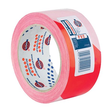 NASTRO SEGNALETICO ADESIVO 350 BR EUROCEL - PVC BIANCO/ROSSO MM 50 ML 66- 2 pezzi