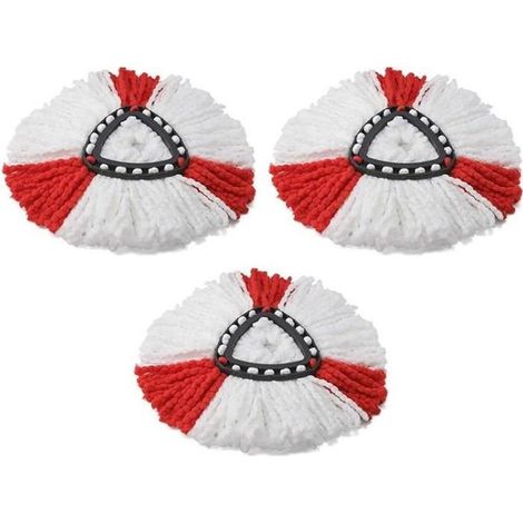 3Pcs Tête de Balai Serpillère Vadrouille Têtes de Vadrouille de Rechange Recharges de Vadrouille Rotative à 360 degrés pour Vileda T (1/4)